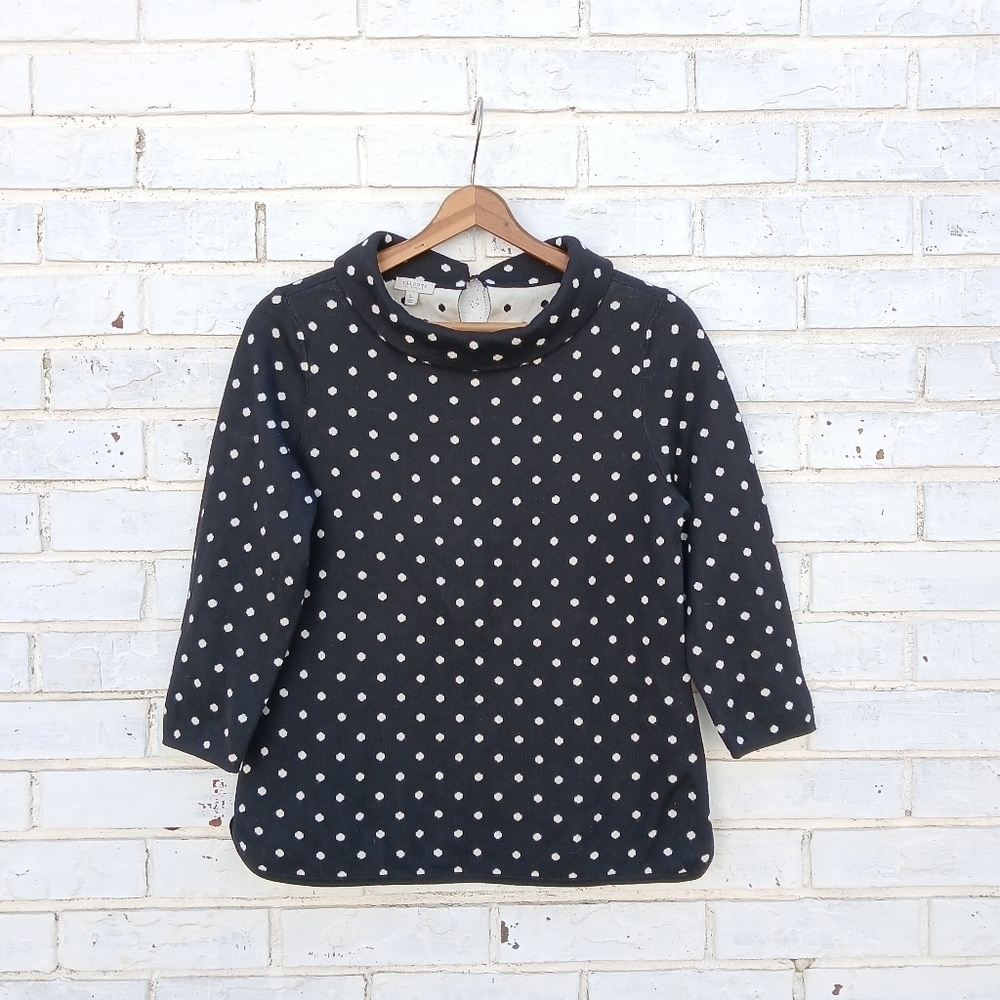 Talbots Rolled Collar Polka Dot Sweater SP